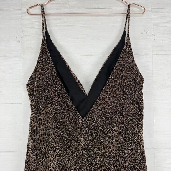 Cinderella Divine Long Gown Formal Wear Size 20 Leopard Print Sparkling V Neck - Picture 10 of 15